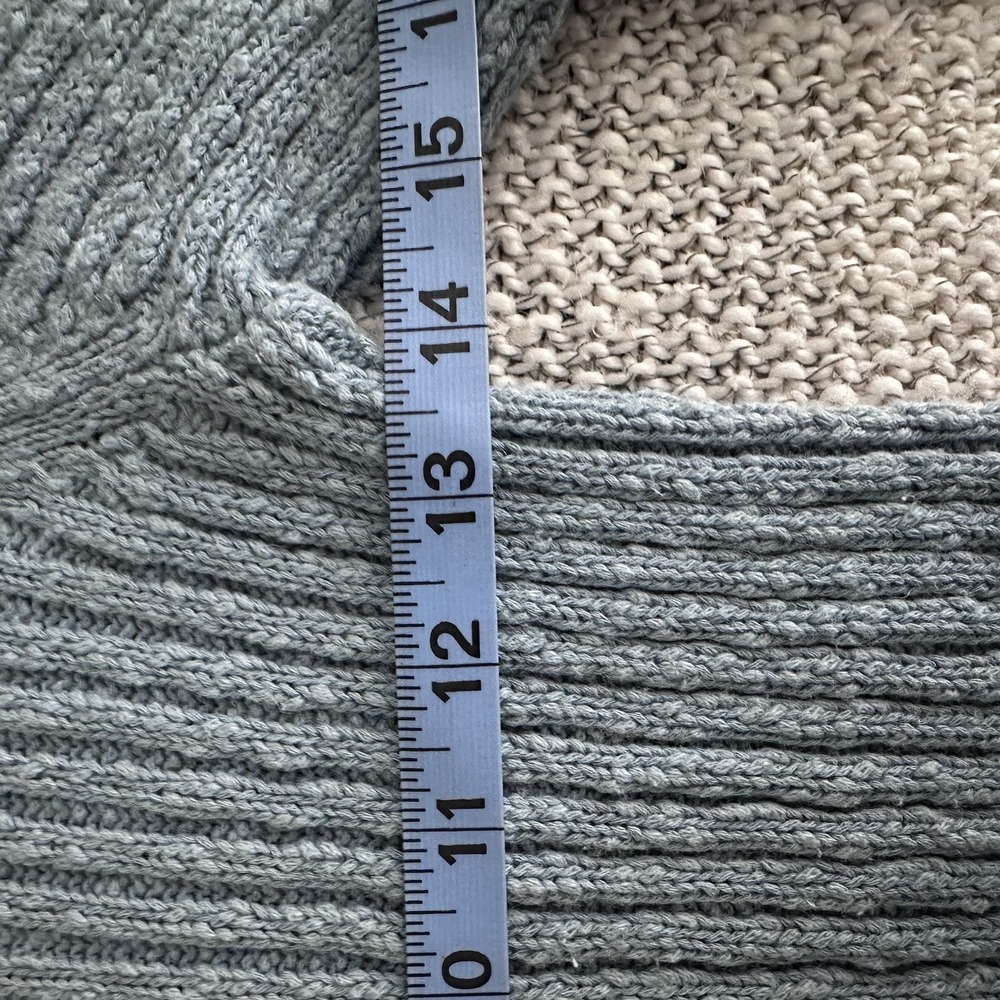 VINCE Pullover Sweater Womens M Dark Topaz Ribbed Textured Linen-Blend Crewneck - Picture 7 of 7